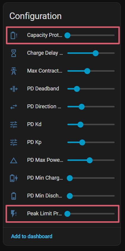 Configuración de peak shaving
