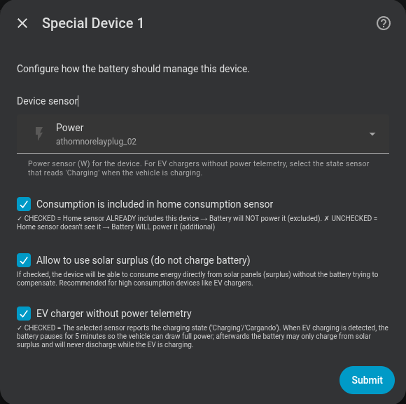 Excluded device form